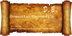 Domoszlai Barnabás névjegykártya