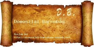 Domoszlai Barnabás névjegykártya