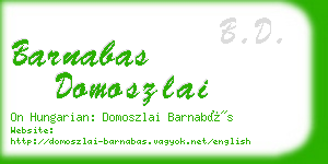 barnabas domoszlai business card